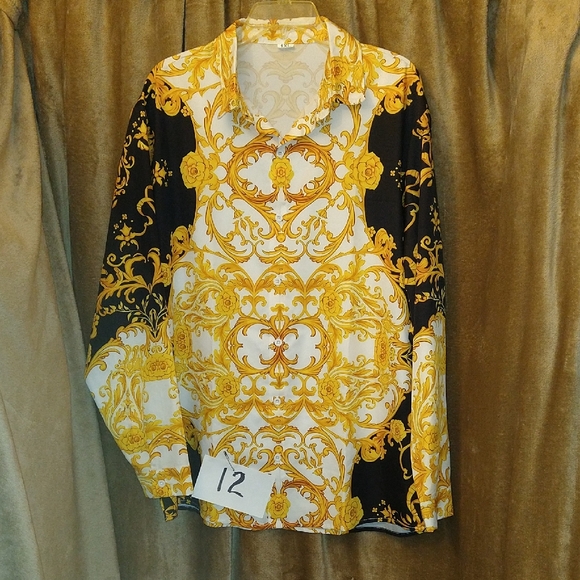 Baroque Style Long Sleeve Shirt, Size 1X - Picture 1 of 3